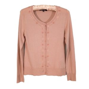 Vintage VG Pink Label Beaded Embroidered Cardigan Sweater | US M